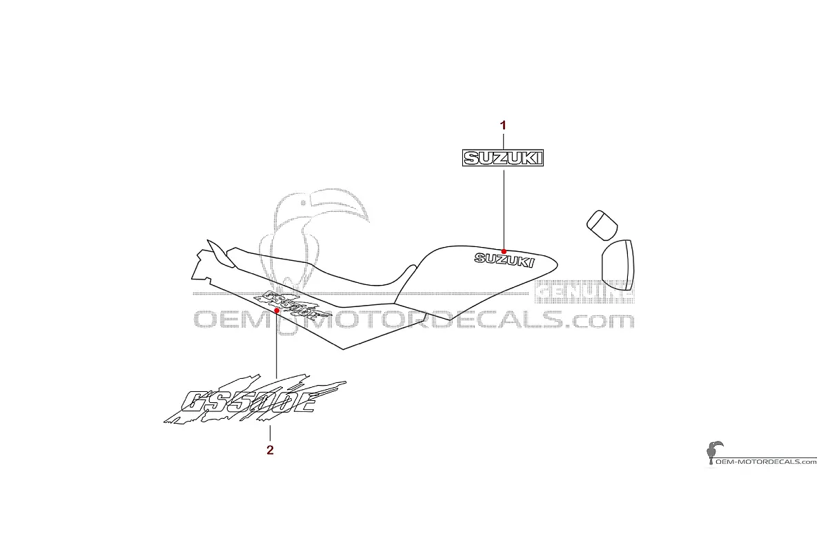 Autocollants pour Suzuki GS500E 1995 - Vert • Suzuki Autocollants OEM