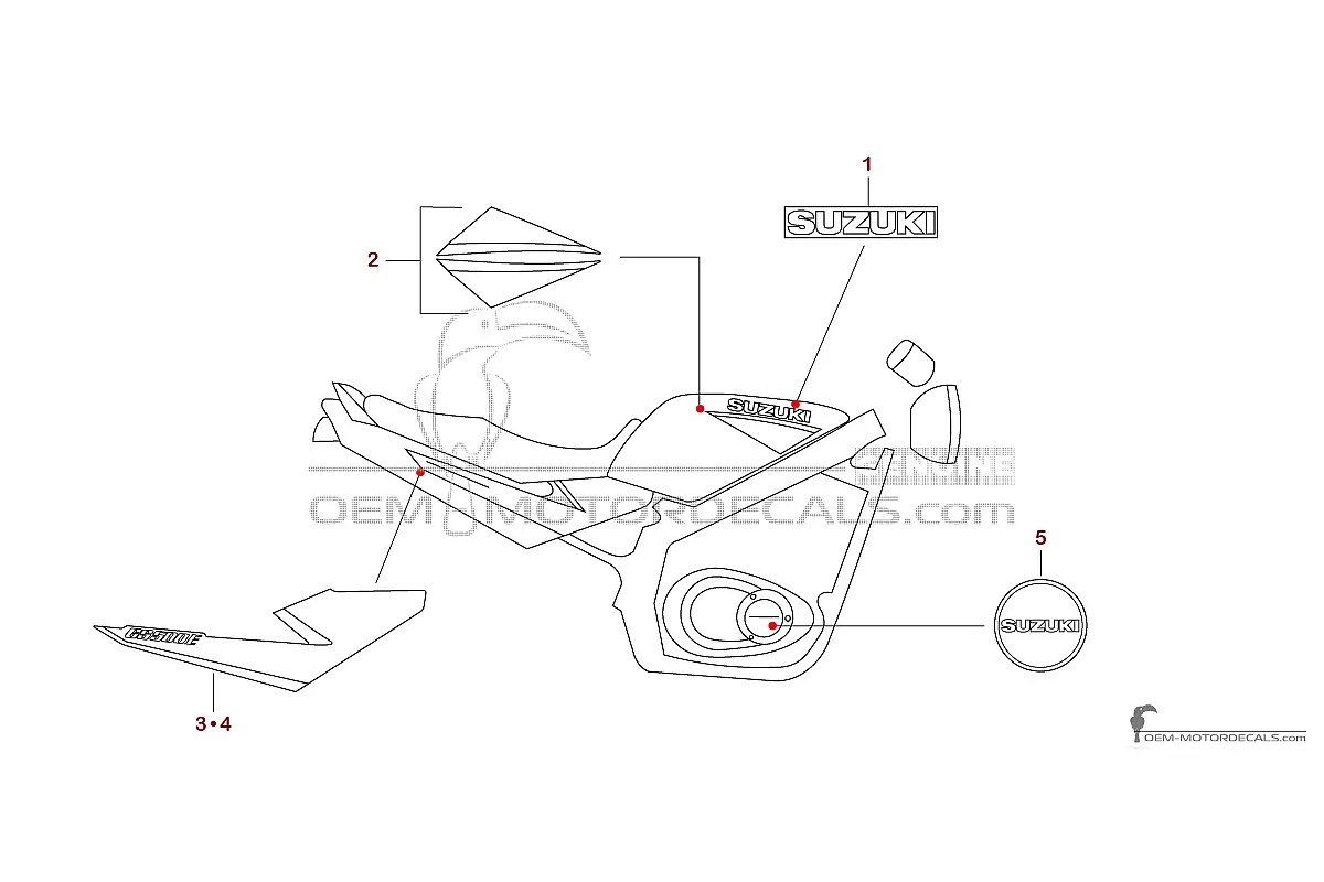 Aufkleber für Suzuki GS500E 1998 - Schwarz • Suzuki OEM-Aufkleber