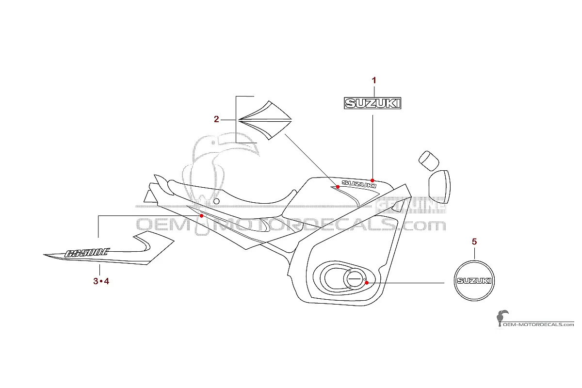 Naklejki do Suzuki GS500E 2000 - Pomarańczowy • Suzuki Naklejki OEM