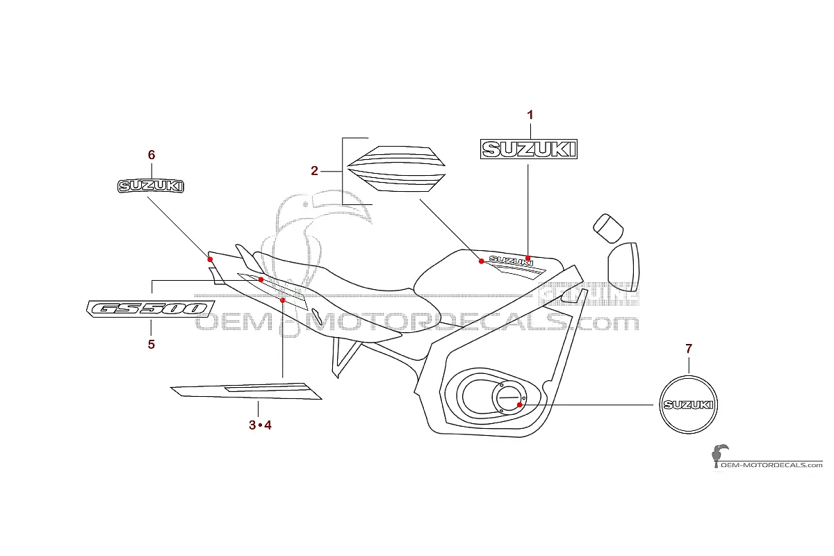 Naklejki do Suzuki GS500E 2001 - Niebieski • Suzuki Naklejki OEM