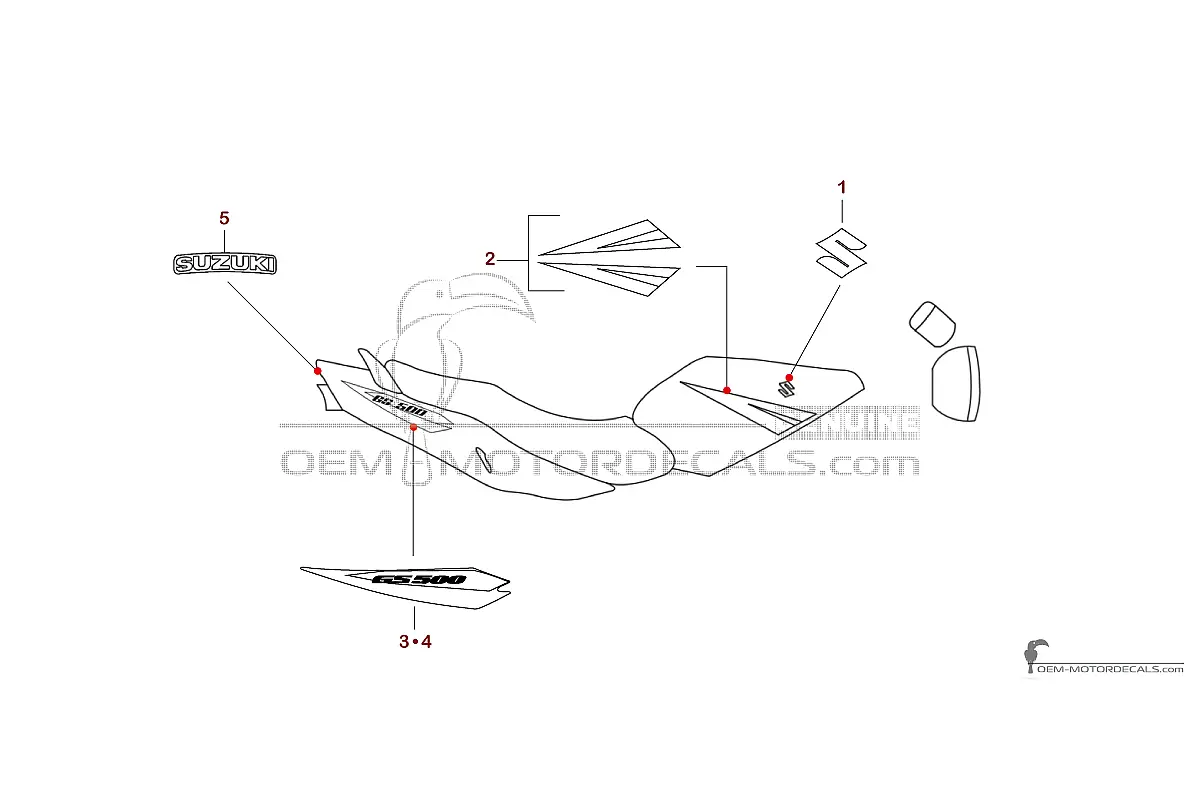 Autocollants pour Suzuki GS500E 2005 - Bleu • Suzuki Autocollants OEM
