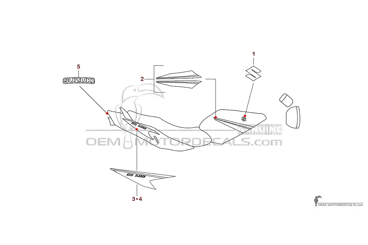 Autocollants pour Suzuki GS500E 2006 - Bleu • Suzuki Autocollants OEM