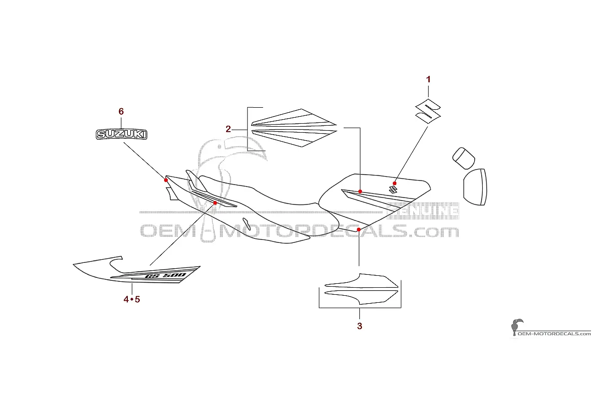 Autocollants pour Suzuki GS500E 2007 - Bleu • Suzuki Autocollants OEM