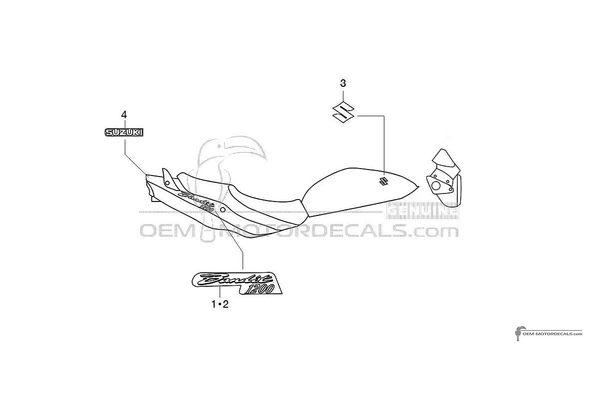 Decals for Suzuki GSF1200N BANDIT 2006 - Black • Suzuki OEM Decals