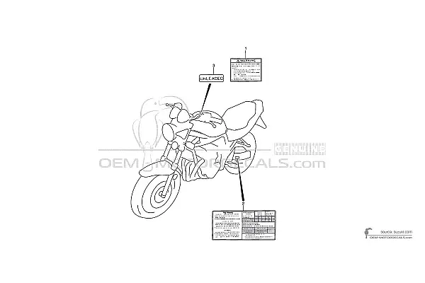 Suzuki GSF600N BANDIT - Etykiety ostrzegawcze