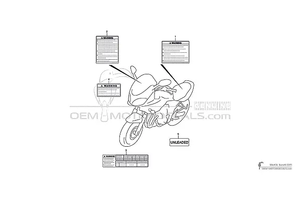 Suzuki GSF600N BANDIT - Etykiety ostrzegawcze
