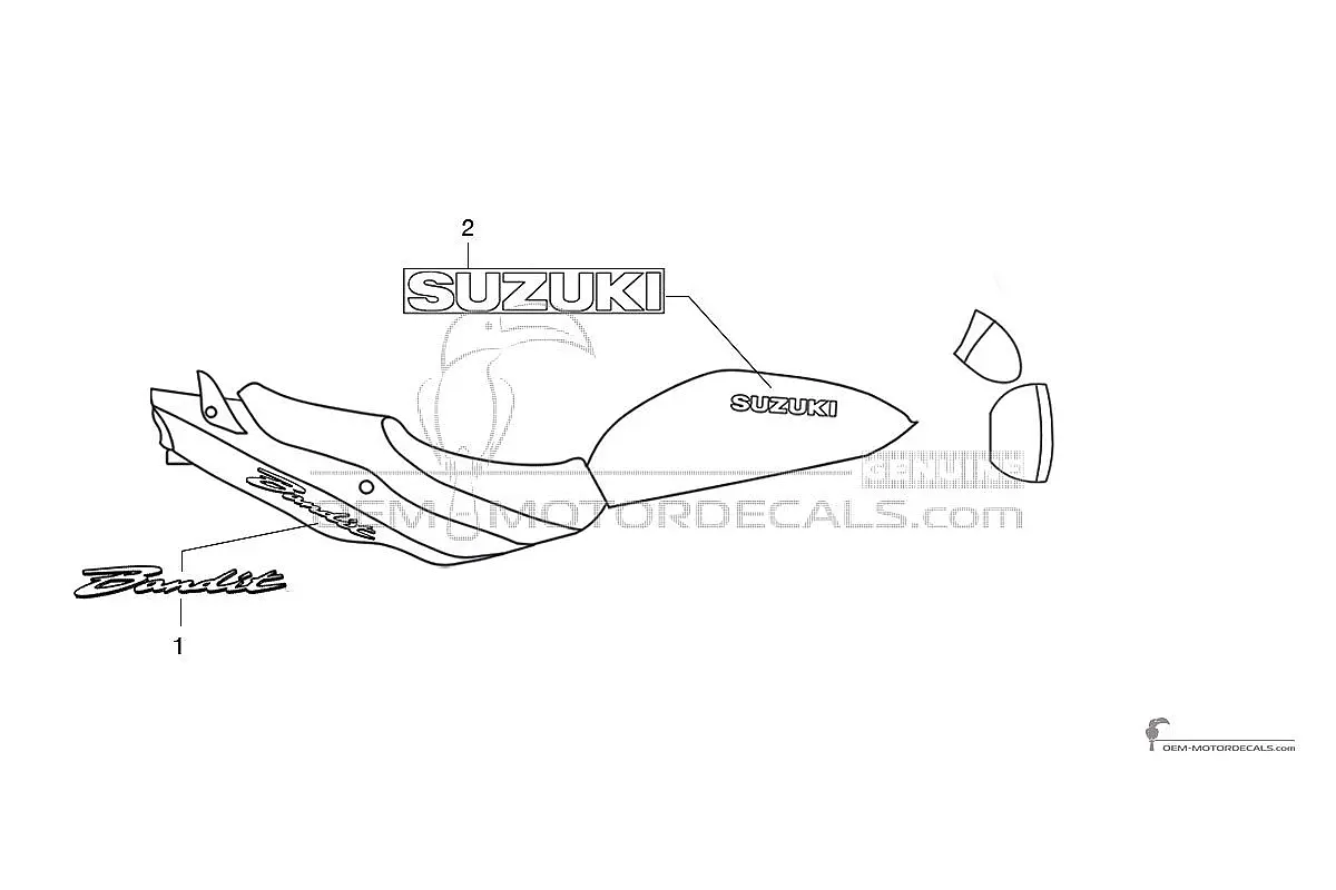 Adesivi per Suzuki GSF600N BANDIT 2000 - Rosso • Suzuki Adesivi OEM