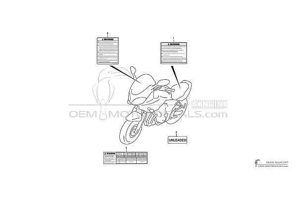 Suzuki GSF600N BANDIT - Étiquettes de mise en garde