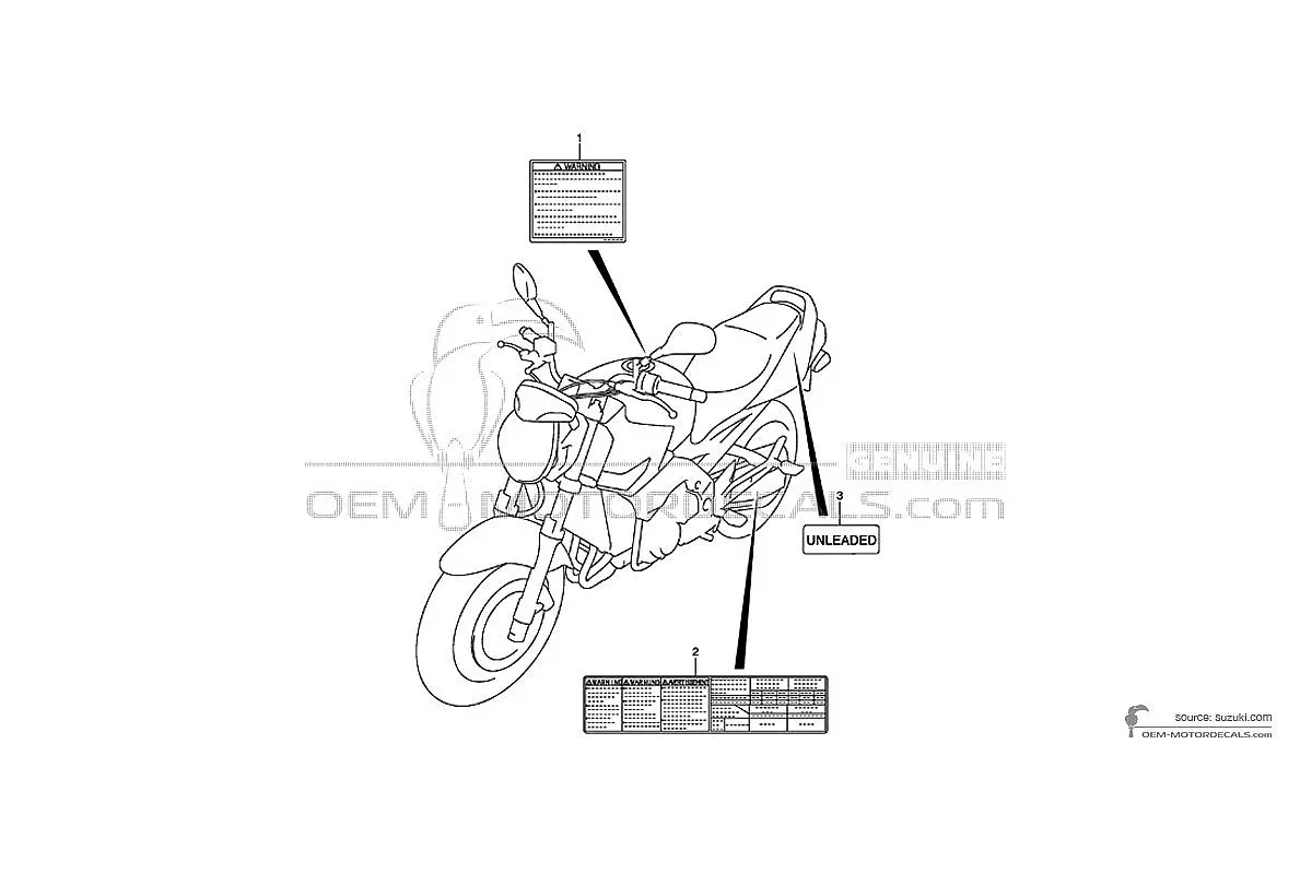 Naklejki do Suzuki GSR600 - Etykiety ostrzegawcze • Suzuki Naklejki OEM
