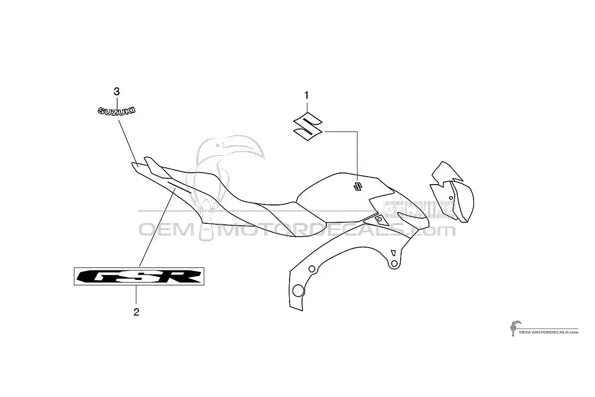 Adesivi per Suzuki GSR600 2006 - Grigio • Suzuki Adesivi OEM
