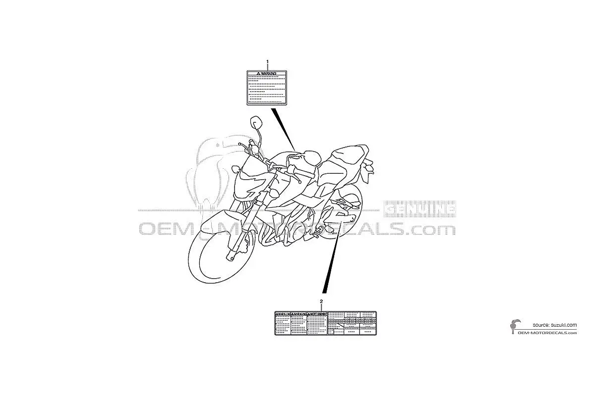 Naklejki do Suzuki GSR750 - Etykiety ostrzegawcze • Suzuki Naklejki OEM