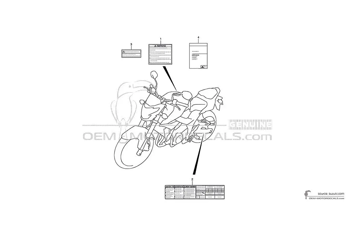 Aufkleber für Suzuki GSR750 - Vorsichtsetiketten • Suzuki OEM-Aufkleber