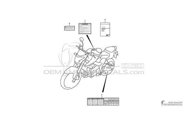 Suzuki GSR750 - Etykiety ostrzegawcze