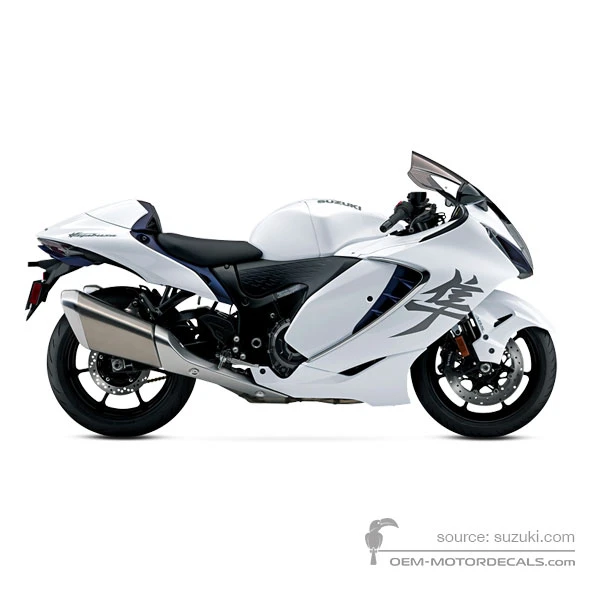 Stickers voor Suzuki GSX1300R HAYABUSA 2022 - Wit • Suzuki OEM Stickers