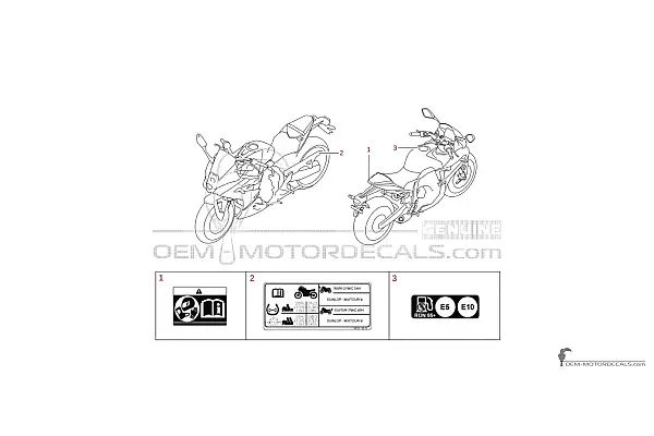 Suzuki GSX8R 2024 - Vorsichtsetiketten