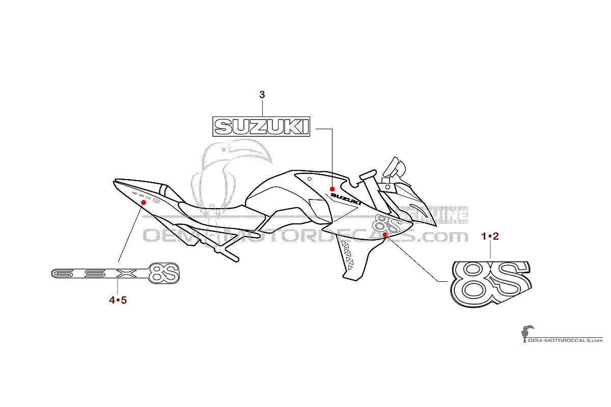 Naklejki do Suzuki GSX8S 2025 - Srebrny • Suzuki Naklejki OEM