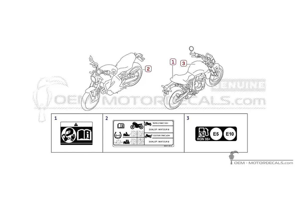 Caution labels for GSX8T 2026 • Suzuki OEM Decals