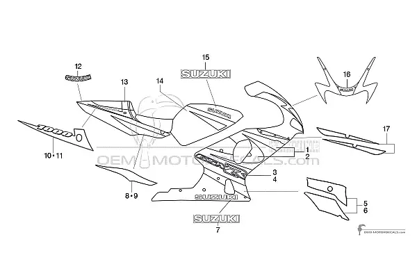 SUZUKI GSXR1000 2001 - Zwart Rood