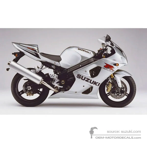 Pegatinas para Suzuki GSXR1000 2003 - Plata • Suzuki Pegatinas OEM