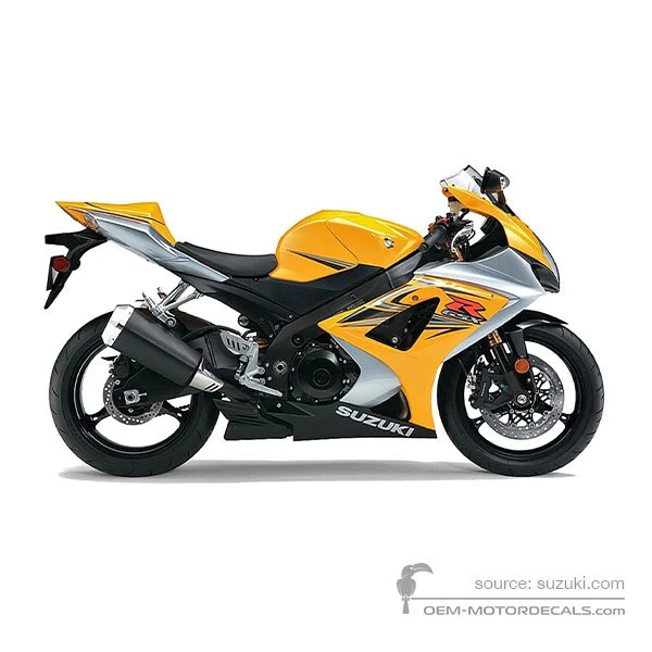 Aufkleber für Suzuki GSXR1000 2007 - Gelb • Suzuki OEM-Aufkleber