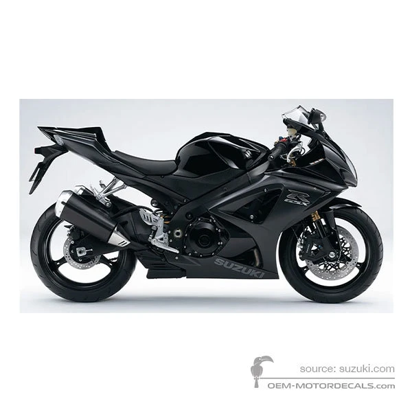 Autocollants pour Suzuki GSXR1000 2008 - Noir • Suzuki Autocollants OEM