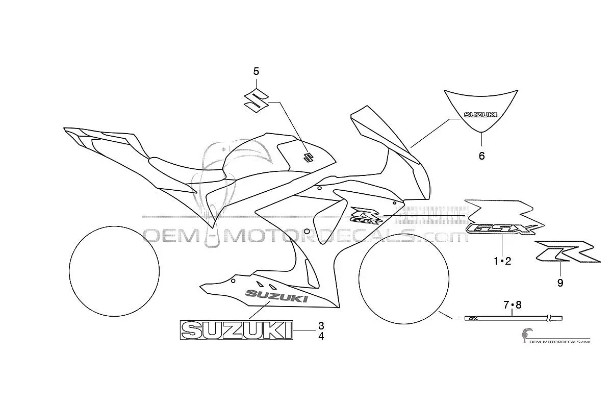 Decals for Suzuki GSXR1000 2013 - Black • Suzuki OEM Decals