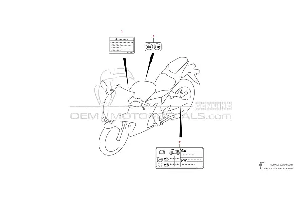 Suzuki GSXR125 - Vorsichtsetiketten
