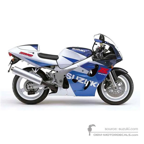 Pegatinas para Suzuki GSXR600 1998 - Azul Blanco • Suzuki Pegatinas OEM