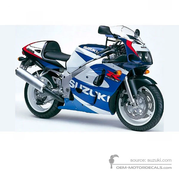 Decals for Suzuki GSXR600 2000 - Blue White • Suzuki OEM Decals