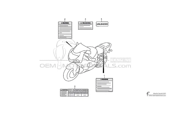Suzuki GSXR600 - Etykiety ostrzegawcze