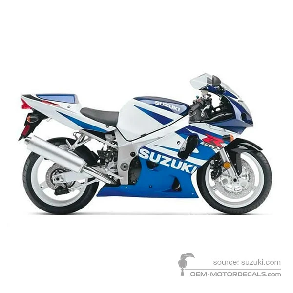 Pegatinas para Suzuki GSXR600 2002 - Azul Blanco • Suzuki Pegatinas OEM
