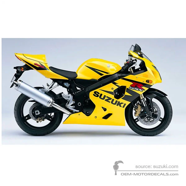 Pegatinas para Suzuki GSXR600 2004 - Amarillo • Suzuki Pegatinas OEM