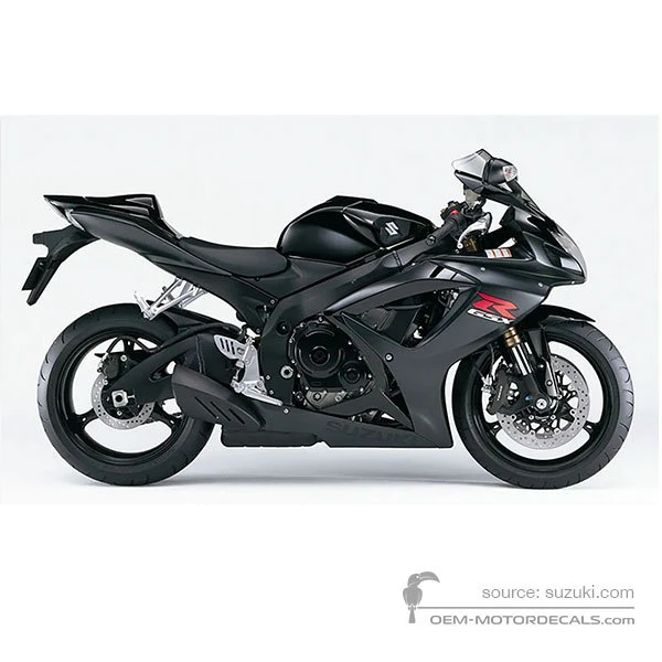 Naklejki do Suzuki GSXR600 2007 - Czarny • Suzuki Naklejki OEM