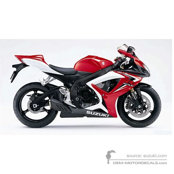 Stickers voor Suzuki GSXR600 2007 - Rood • Suzuki OEM Stickers