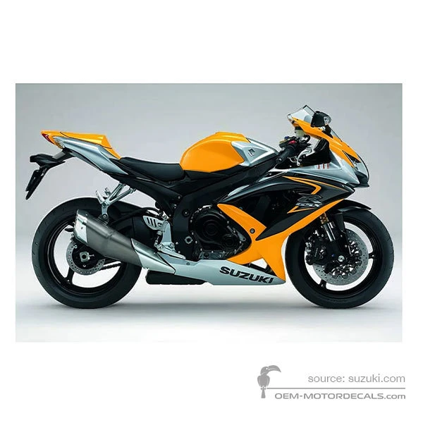 Naklejki do Suzuki GSXR600 2008 - Żółty • Suzuki Naklejki OEM