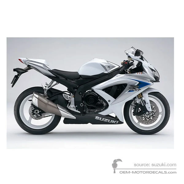 Aufkleber für Suzuki GSXR600 2008 - Weiss • Suzuki OEM-Aufkleber