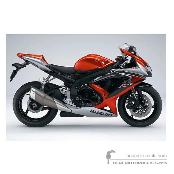 Aufkleber für Suzuki GSXR600 2008 - Orange • Suzuki OEM-Aufkleber