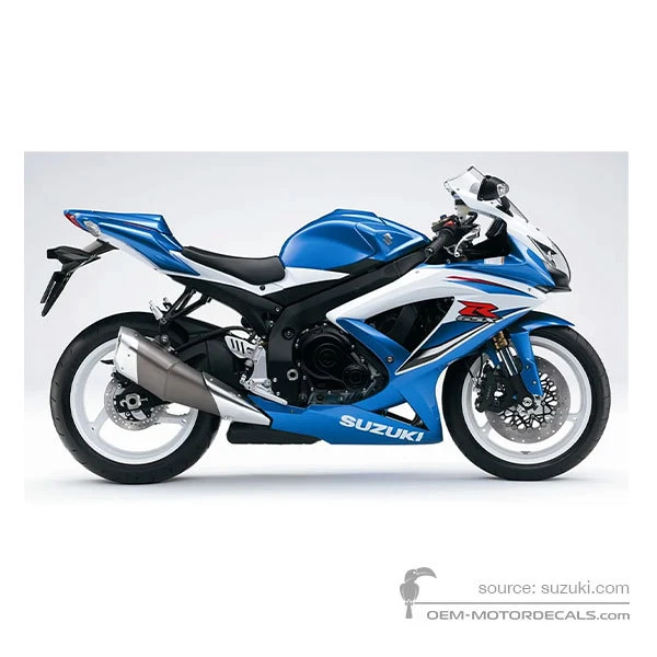 Decals for Suzuki GSXR600 2009 - Blue/White • Suzuki OEM Decals