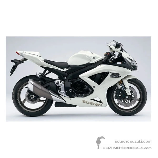 Decals for Suzuki GSXR600 2009 - White • Suzuki OEM Decals