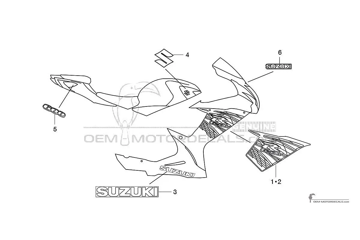 Aufkleber für Suzuki GSXR600 2011 - Weiss • Suzuki OEM-Aufkleber