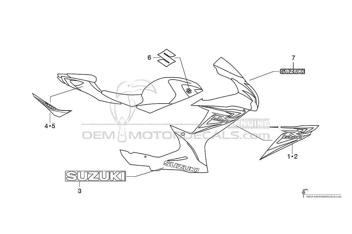 Naklejki do Suzuki GSXR600 2014 - Niebieski • Suzuki Naklejki OEM
