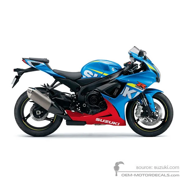 Adesivi per Suzuki GSXR600 2016 - Blu • Suzuki Adesivi OEM