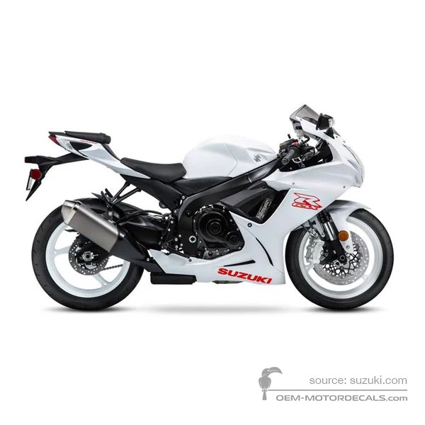 Decals for Suzuki GSXR600 2020 - White • Suzuki OEM Decals