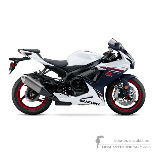 Stickers voor Suzuki GSXR600 2025 - Wit • Suzuki OEM Stickers