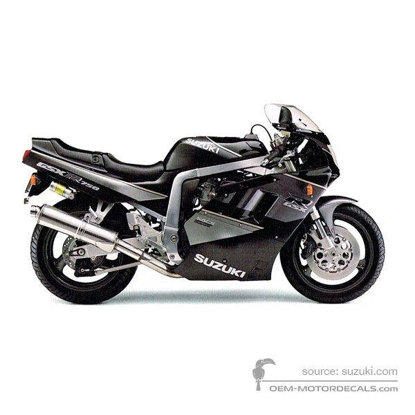 Decals for Suzuki GSXR750 1991 - Black • Suzuki OEM Decals
