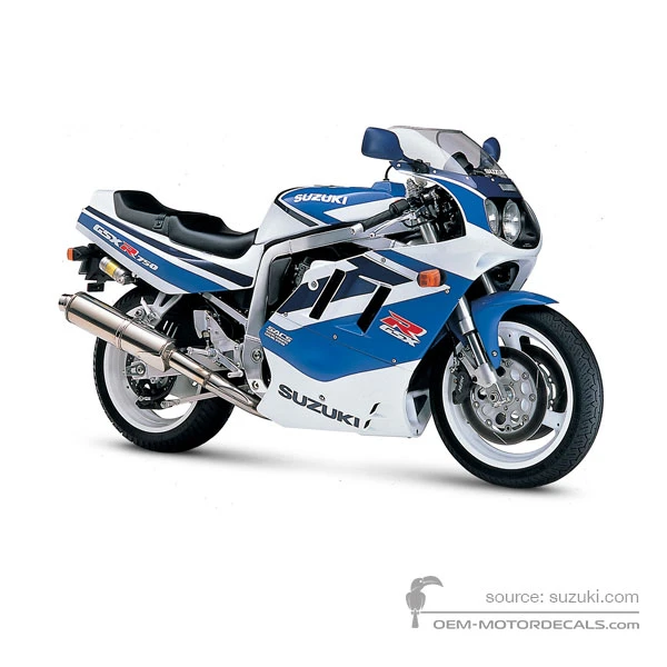 Stickers voor Suzuki GSXR750 1991 - Blauw Wit • Suzuki OEM Stickers