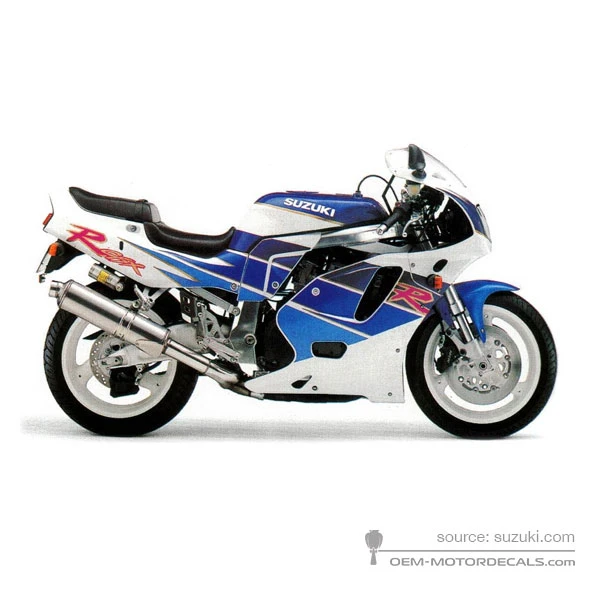 Stickers voor Suzuki GSXR750 1992 - Blauw Wit • Suzuki OEM Stickers