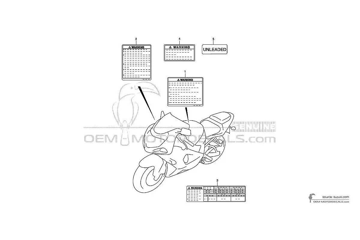 Aufkleber für Suzuki GSXR750 - Vorsichtsetiketten • Suzuki OEM-Aufkleber