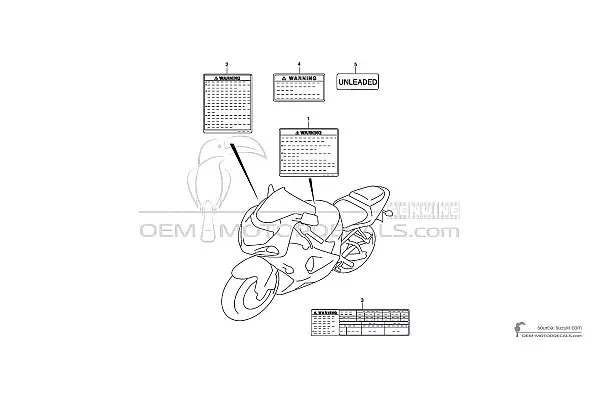 Suzuki GSXR750 - Étiquettes de mise en garde