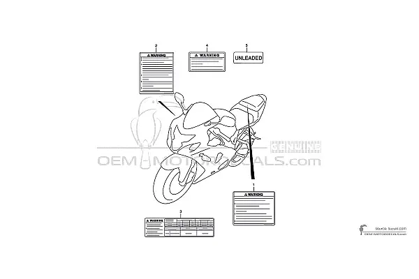 Suzuki GSXR750 - Étiquettes de mise en garde